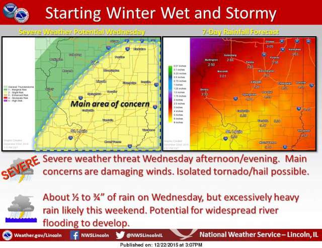 Severe weather possible before wet Christmas Day