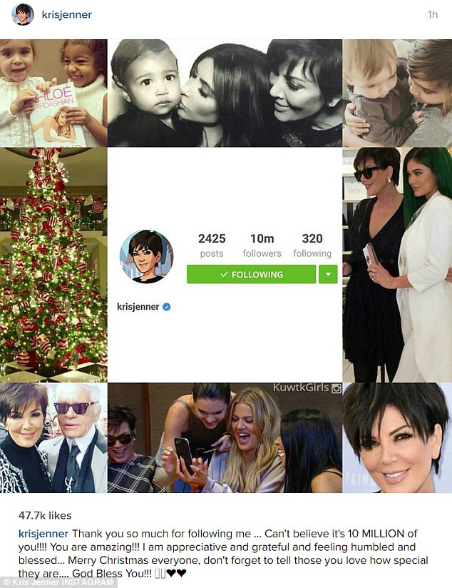 Time to celebrate! Kris Jenner just hit 10 million followers on Instagram