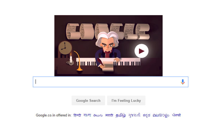 Celebrating Ludwig van Beethoven’s 245th Year Doodle Google honours Beethoven's works