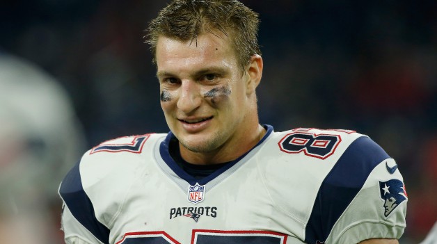 HOUSTON TX- DECEMBER 13 Rob Gronkowski #87 of the New England Patriots waits near the bench during their game against the Houston Texans at NRG Stadium