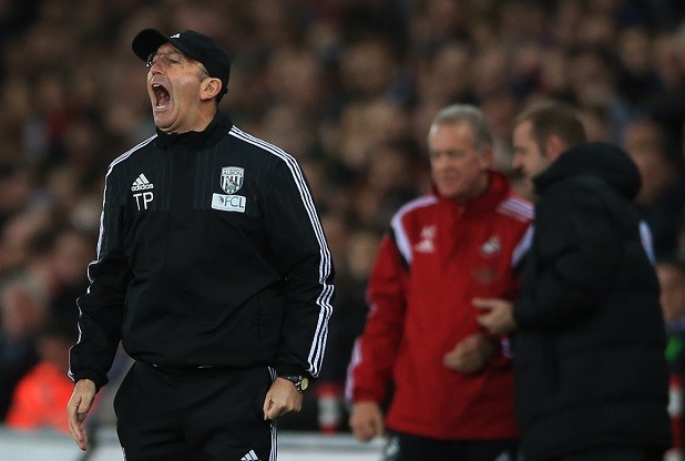 Tony Pulis was angry at the ref following his side's loss against Swansea