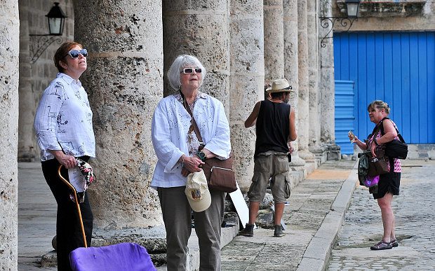 Tourists visit Old Havana