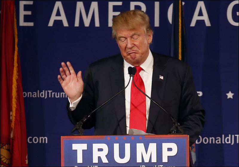 Republican presidential candidate businessman Donald Trump speaks during a rally coinciding with Pearl Harbor Day at Patriots Point aboard the aircraft carrier USS Yorktown in Mt. Pleasant S.C