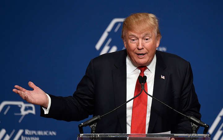 Republican presidential candidate Donald Trump speaks at the Republican Jewish Coalition Presidential Forum in Washington