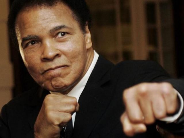 US boxing great Muhammad Ali poses during the Crystal Award ceremony at the World Economic Forum in Davos Switzerland