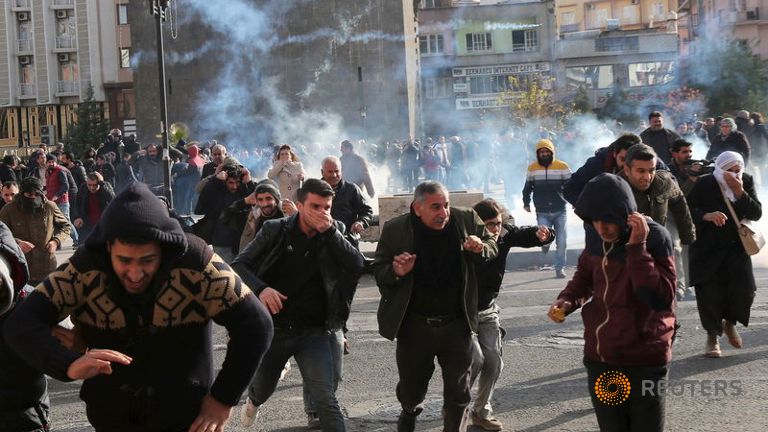 Two protesters killed in clashes with police in southeast Turkey