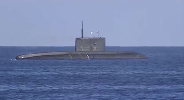 Russian Navy Black Sea Fleet Kilo-class diesel-electric submarine Rostov-na Donu in the Mediterranean