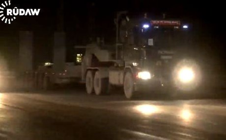 Turkish army trucks arrived at the Ibrahim Khalil border of the Kurdistan Region. Rudaw footage