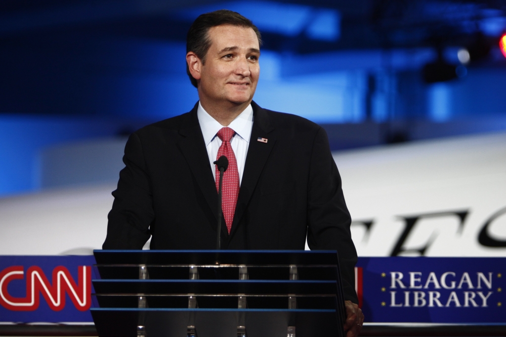 Ted Cruz answers a question during the CNN Republican Presidential Debate at the Ronald Reagan Presidential Library in Simi Valley California on Sept. 16 2015