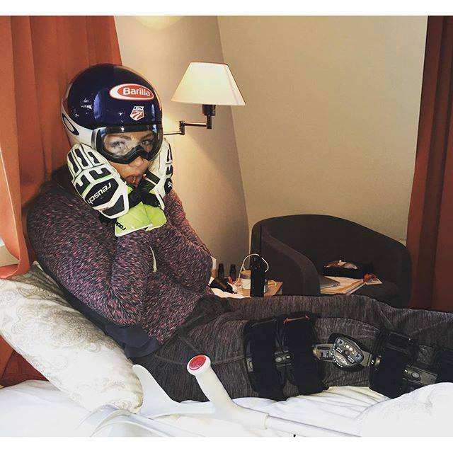 U.S. ski racer Mikaela Shiffrin awaits an MRI on her left knee on Saturday in Åre Sweden