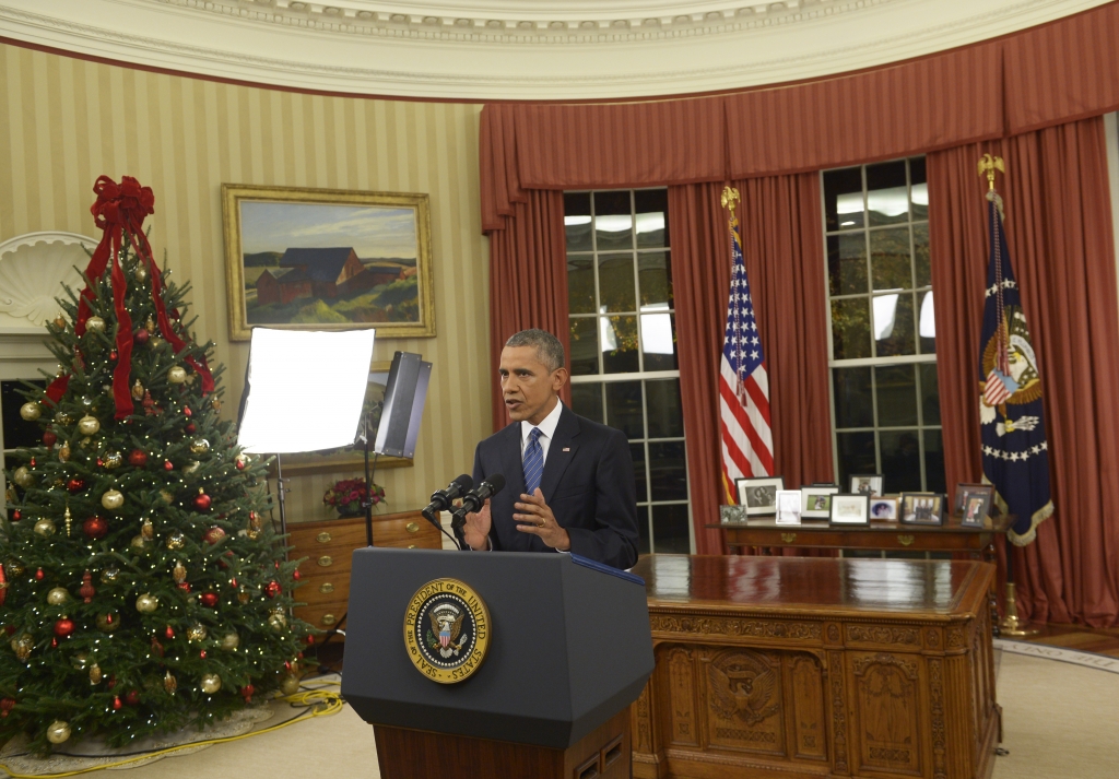 Washington DC. President Obama is addressing the terrorism threat to the United States and the recent attack in San Bernardino Cal