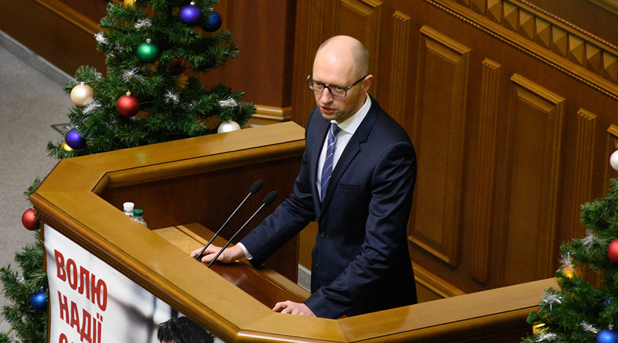 Ukraine's Prime Minister Arseniy Yatsenyuk at the Verkhovna Rada session
Stringer