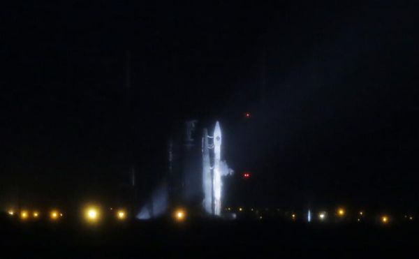 A United Launch Alliance Atlas V rocket stands