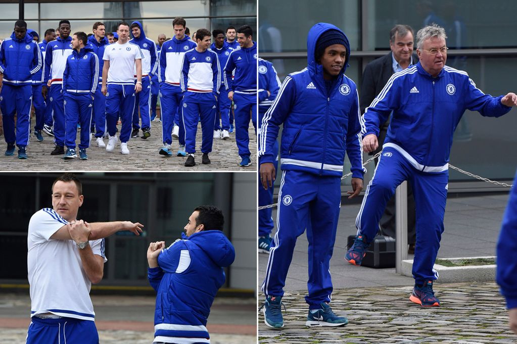 Guus Hiddink takes first Chelsea training session