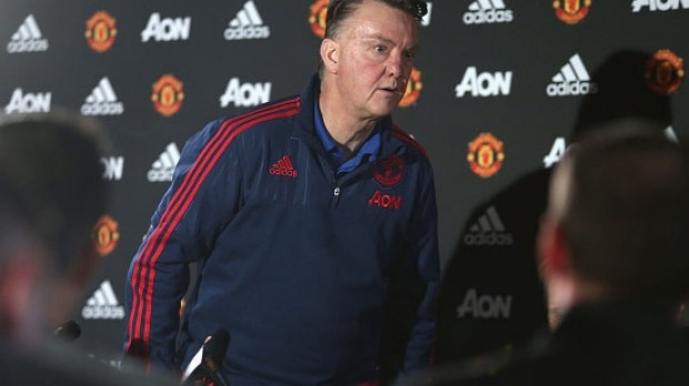 Gone Louis van Gaal walks out of the conference