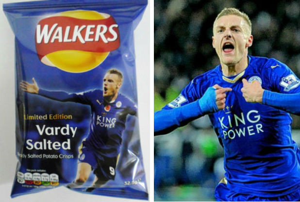 Walkers to hand out'Vardy Salted crisps at Monday's game       	      	     VIEW