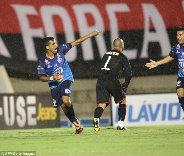 Wendell Lira celebrates his superb goal which is on the shortlist for this year's Puskas Award