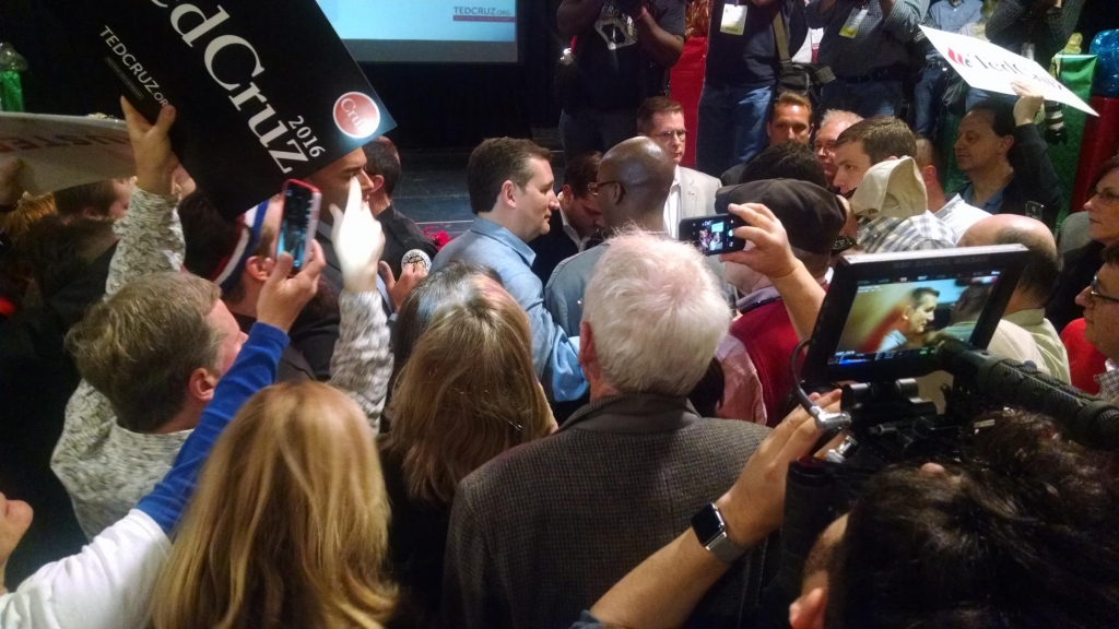 Texas Sen. Ted Cruz greets supporters after a rally Tuesday in Nashville