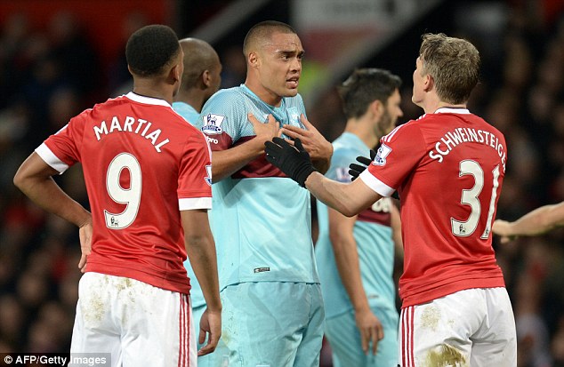 Winston Reid has accused Bastian Schweinsteiger of elbowing him during the goalless draw at Old Trafford