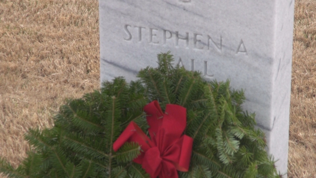 More than 400 graves at the Newton Veterans Cemetery received wreaths during the annual Wreaths Across America