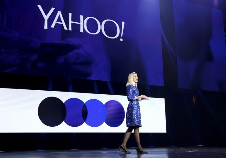 Yahoo CEO Marissa Mayer speaks during her keynote address at the annual Consumer Electronics Show in Las Vegas Nevada