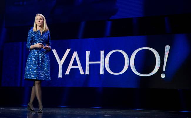 Yahoo president and CEO Marissa Mayer speaks during the International Consumer Electronics Show in Las Vegas