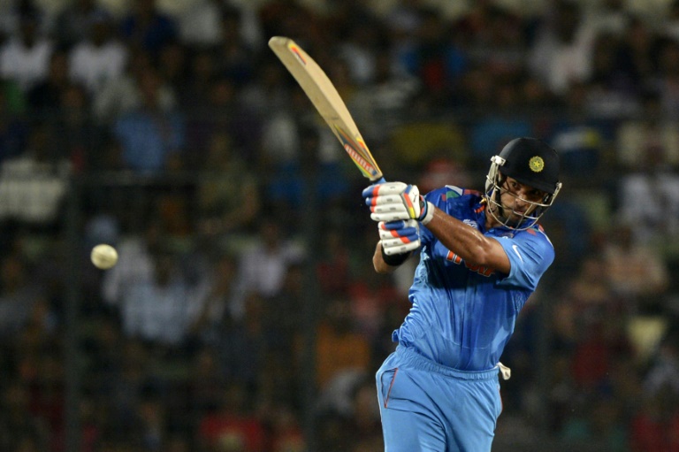 AFP  File  Munir Uz Zaman Indian cricketer Yuvraj Singh keeps his eyes on the ball as he plays a shot during the ICC World Twenty20 final against Sri Lanka in Dhaka