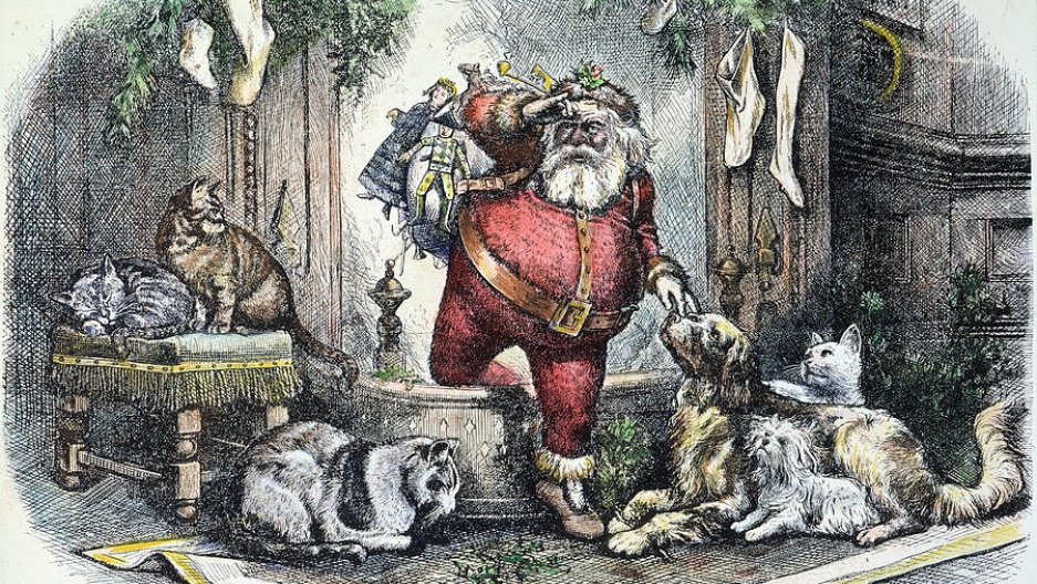 The coming of Santa Claus by Thomas Nast   
  Credit    Thomas Nast