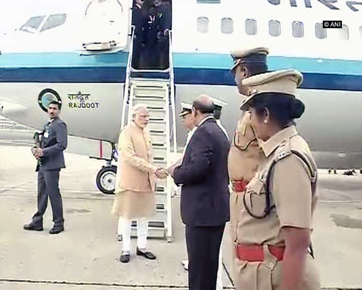 PM Modi reaches TN to take stock of flood situation