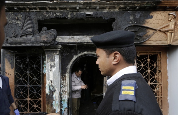 A policeman stands in front of the El Sayad nightclub and restaurant after the attack