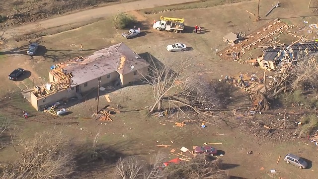 The overall death toll from violent storms in the Southeast has risen to 14 people in three states including seven in Mississippi