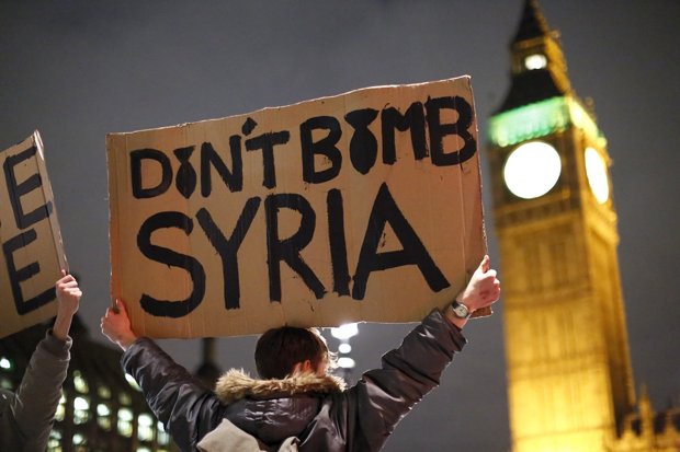 Protesters in Parliament Square