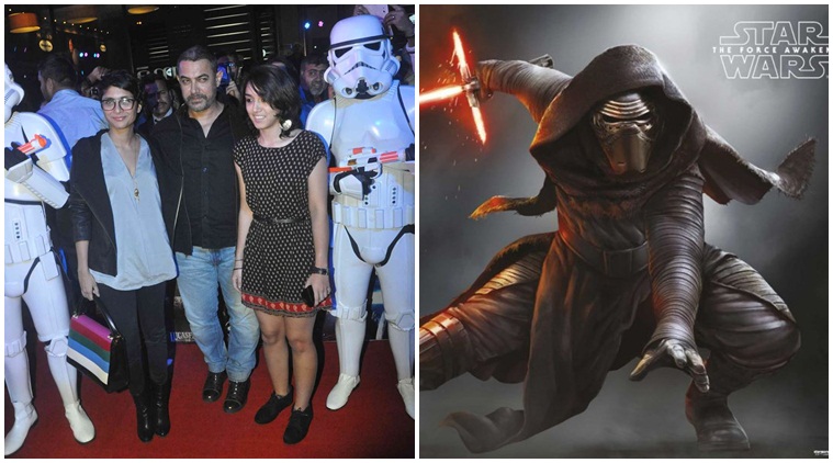 Aamir Khan Star wars The Force Awakens Aamir Khan Star wars screening Aamir Khan Kiran Rao Aamir Khan with Daughter Aamir Khan At Star Wars Screening Entertainment news