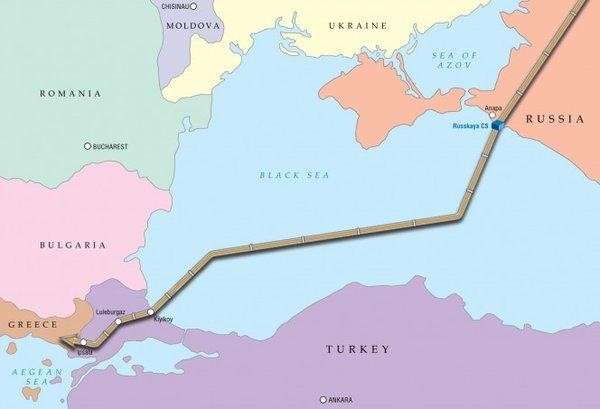 Gas pipeline plan between Russia and Greece via Turkey