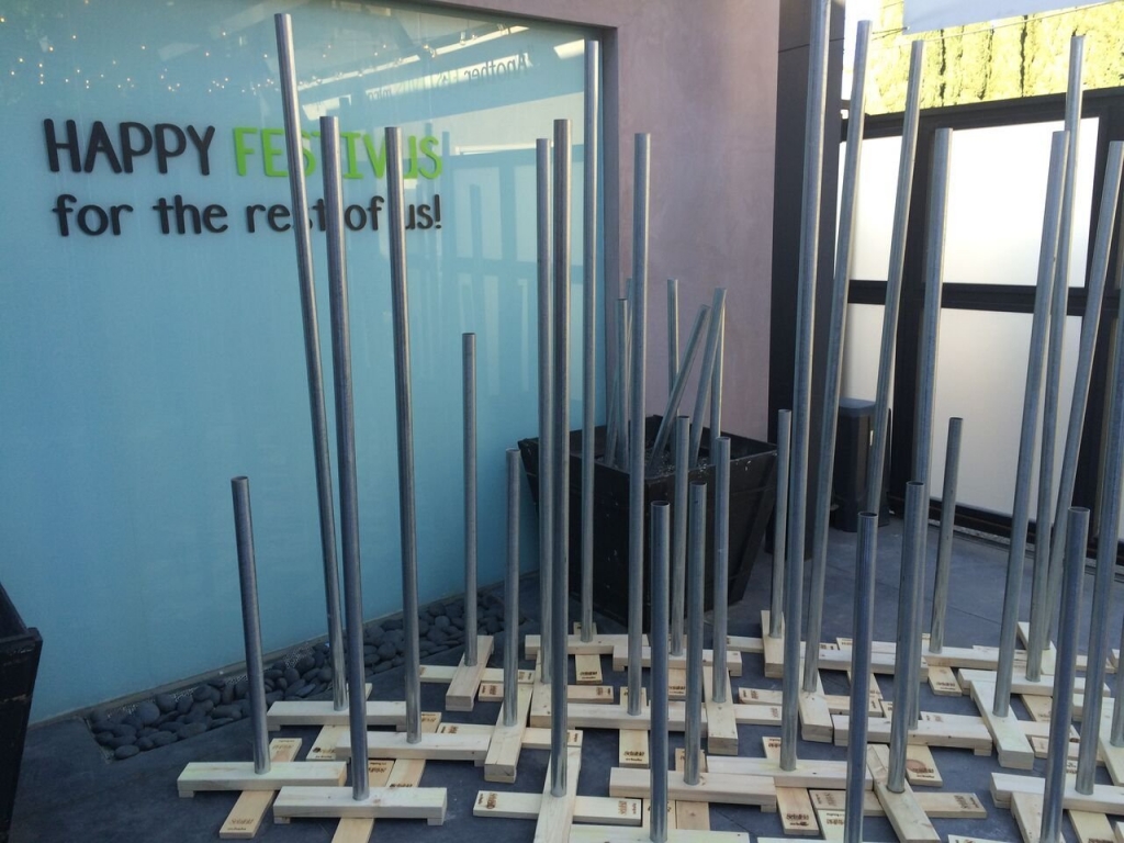 The 'Seinfeld&#039 experience in West Hollywood includes a Festivus pole garden. Festivus was introduced in the ninth and final season of'Seinfeld as a holiday that George Costanza played by Jason Alexander begrudgingly grew up with