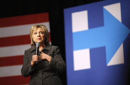 Democratic presidential candidate Hillary Clinton speaks during a campaign event at Iowa State University in Ames Iowa Tuesday Jan. 12 2016