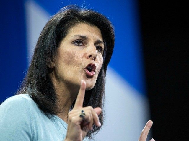 South Carolina Gov. Nikki Haley speaks to the crowd at the Kemp Forum Saturday Jan. 9 2016 in Columbia S.C