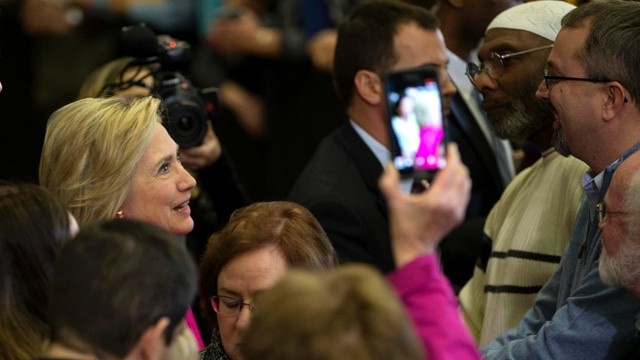 Clinton in the crowd