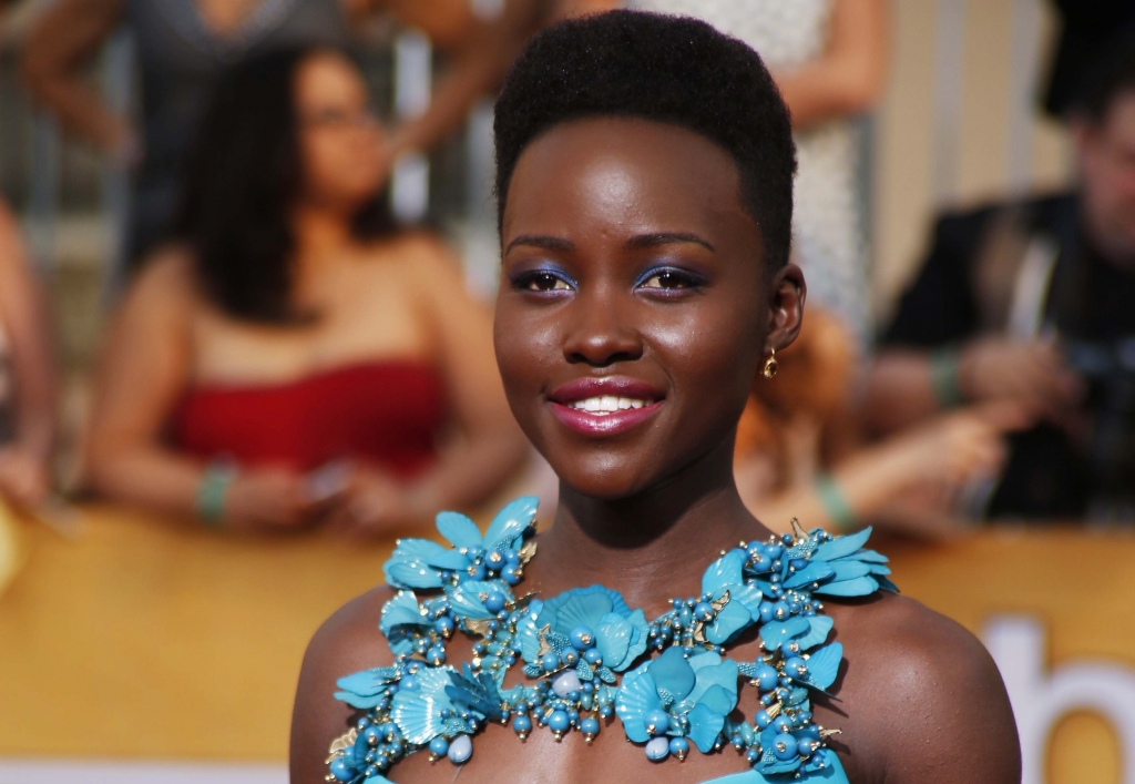 Actress Lupita Nyong'o arrives at the 20th annual Screen Actors Guild Awards in Los Angeles California in this