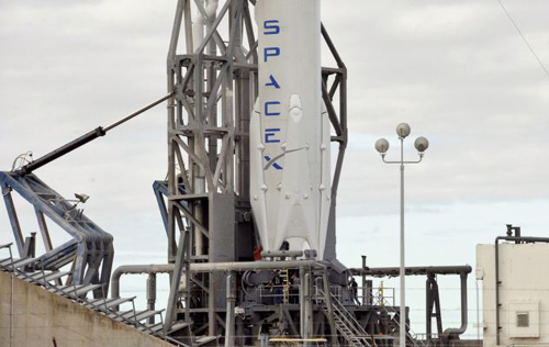 A remodeled version of the SpaceX Falcon 9 rocket rests on its pad as it is prepared for launch at the Cape Canaveral Air Force Station on the launchers first mission since a June failure in Cape Canaveral Florida on Dec. 20 2015. /Reuters