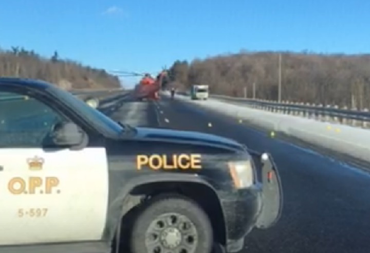 Hwy 400 is closed at King Road due to a collision on Jan. 27 2016