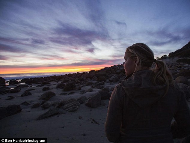 So romantic! The day after the Golden Globes Ben Hanisch shared this sunset snap as he took a stroll with Amy Schumer and captioned it'There is no place I'd rather