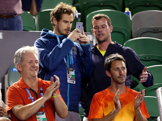 Jamie Murray of Britain and Bruno Soares of Brazil in their men's doubles final against Dani