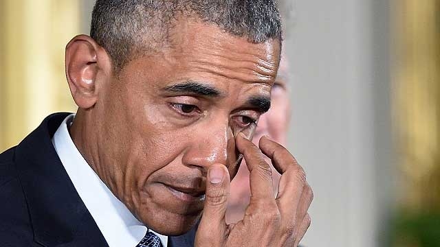 Barack Obama says he was himself surprised by his public crying