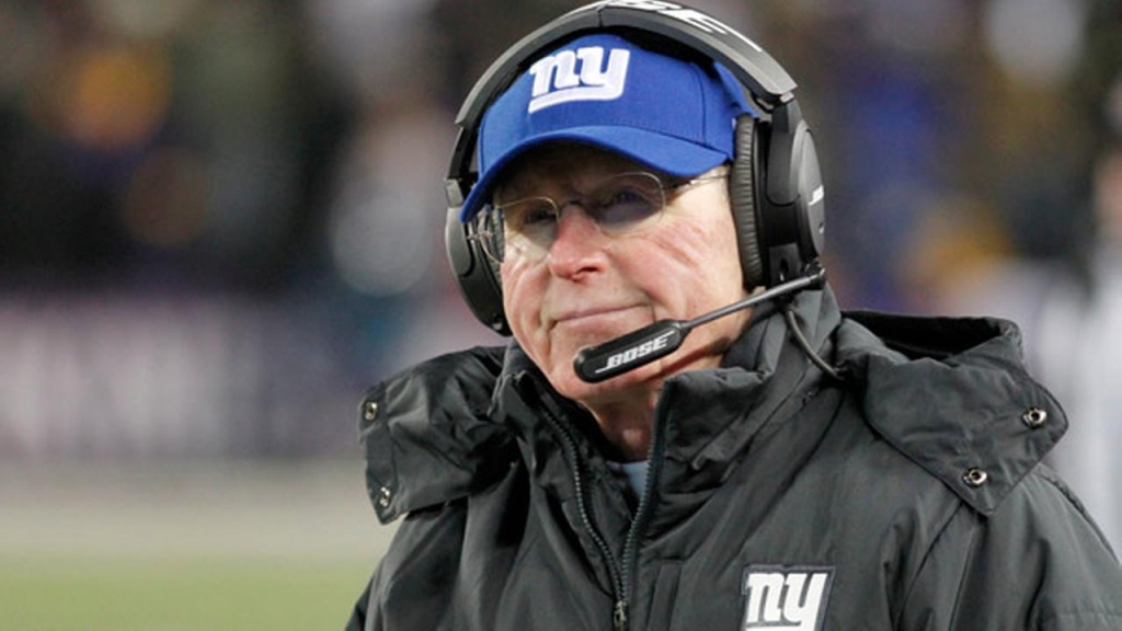 New York Giants head coach Tom Coughlin reacts on the sidelines during the second half of an NFL football game against the Minnesota Vikings Sunday Dec. 27 2015 in Minneapolis