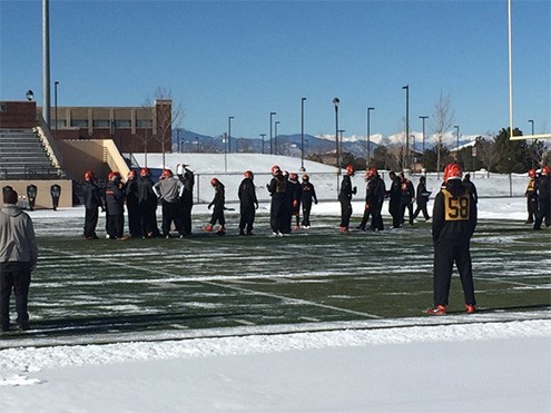 Cincinnati Bengals practice at Valor Christian High Dec. 27 2015 in Highlands Ranch Colo. before the game against the Denver Broncos