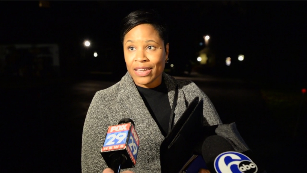 Bill Cosby's attorney Monique Pressley outside the comedian's Montgomery County