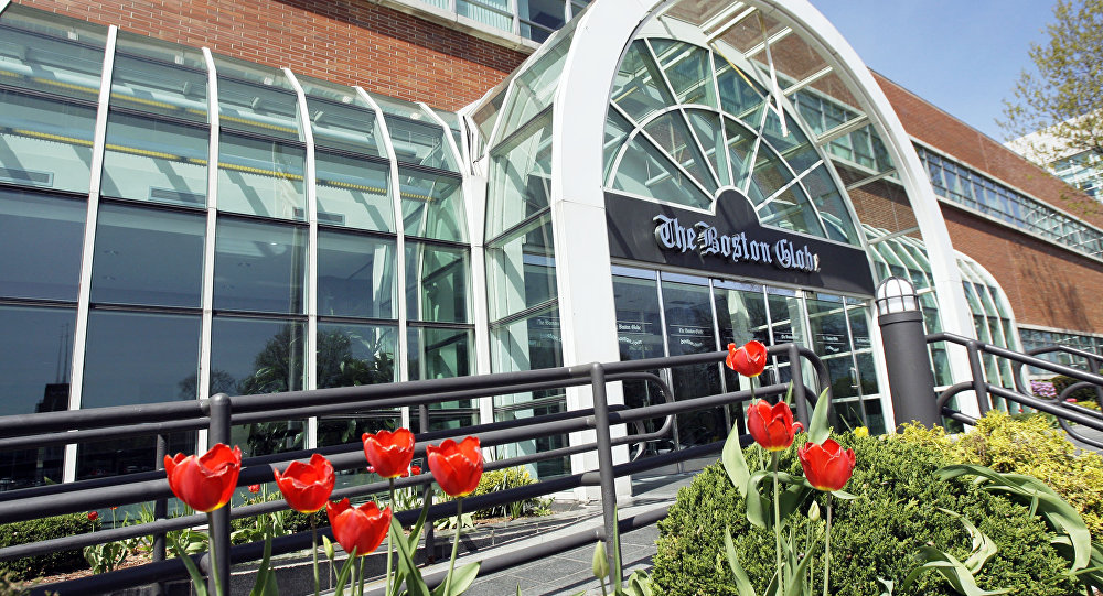 The front of The Boston Globe building