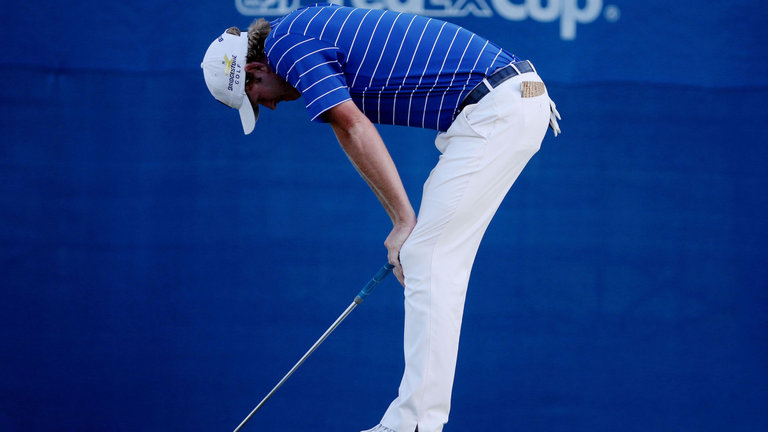 Brandt Snedeker was left in disbelief after missing a putt to extend the play-off