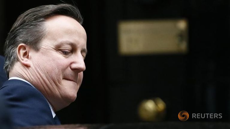 Britain's Prime Minister David Cameron leaves Number 10 Downing Street in London Britain